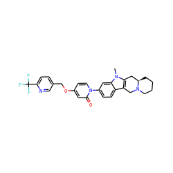 Cn1c2c(c3ccc(-n4ccc(OCc5ccc(C(F)(F)F)nc5)cc4=O)cc31)CN1CCCC[C@@H]1C2 ZINC000113184623