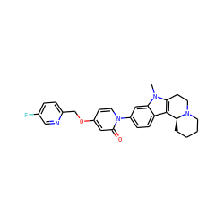 Cn1c2c(c3ccc(-n4ccc(OCc5ccc(F)cn5)cc4=O)cc31)[C@@H]1CCCCN1CC2 ZINC000113109621