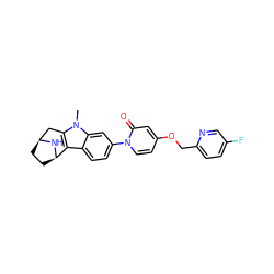 Cn1c2c(c3ccc(-n4ccc(OCc5ccc(F)cn5)cc4=O)cc31)[C@H]1CC[C@@H](C2)N1 ZINC000068249149