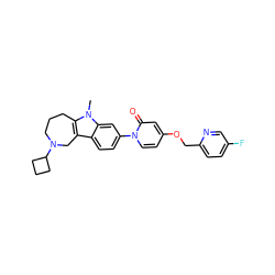 Cn1c2c(c3ccc(-n4ccc(OCc5ccc(F)cn5)cc4=O)cc31)CN(C1CCC1)CCC2 ZINC000115014913