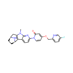 Cn1c2c(c3ccc(-n4ccc(OCc5ccc(F)cn5)cc4=O)nc31)[C@H]1CC[C@@H](C2)N1 ZINC000113223167
