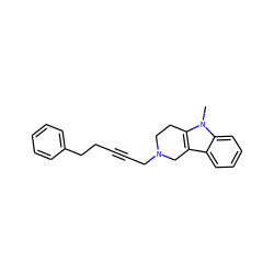 Cn1c2c(c3ccccc31)CN(CC#CCCc1ccccc1)CC2 ZINC000013526487