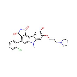 Cn1c2cc(OCCCN3CCCC3)c(O)cc2c2c3c(c(-c4ccccc4Cl)cc21)C(=O)NC3=O ZINC000029127166