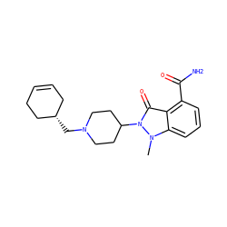 Cn1c2cccc(C(N)=O)c2c(=O)n1C1CCN(C[C@H]2CC=CCC2)CC1 ZINC000146753996
