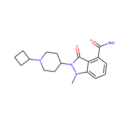 Cn1c2cccc(C(N)=O)c2c(=O)n1C1CCN(C2CCC2)CC1 ZINC000146701506