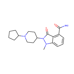 Cn1c2cccc(C(N)=O)c2c(=O)n1C1CCN(C2CCCC2)CC1 ZINC000146765837