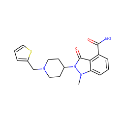 Cn1c2cccc(C(N)=O)c2c(=O)n1C1CCN(Cc2cccs2)CC1 ZINC000207155433