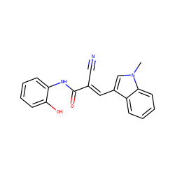 Cn1cc(/C=C(\C#N)C(=O)Nc2ccccc2O)c2ccccc21 ZINC000000141725