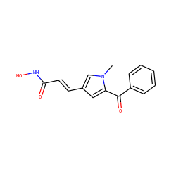 Cn1cc(/C=C/C(=O)NO)cc1C(=O)c1ccccc1 ZINC000013559687