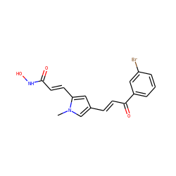 Cn1cc(/C=C/C(=O)c2cccc(Br)c2)cc1/C=C/C(=O)NO ZINC000013643585
