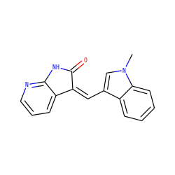 Cn1cc(/C=C2\C(=O)Nc3ncccc32)c2ccccc21 ZINC000028013437