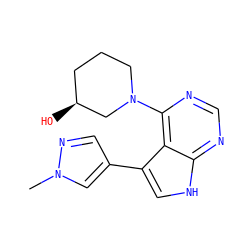 Cn1cc(-c2c[nH]c3ncnc(N4CCC[C@H](O)C4)c23)cn1 ZINC000224896945