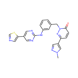 Cn1cc(-c2ccc(=O)n(Cc3cccc(Nc4ncc(-c5cncs5)cn4)c3)n2)cn1 ZINC000653700788