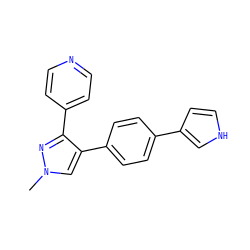 Cn1cc(-c2ccc(-c3cc[nH]c3)cc2)c(-c2ccncc2)n1 ZINC000071332145