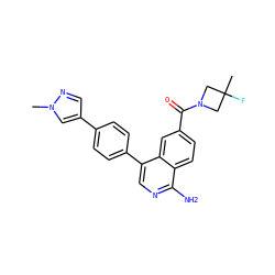 Cn1cc(-c2ccc(-c3cnc(N)c4ccc(C(=O)N5CC(C)(F)C5)cc34)cc2)cn1 ZINC000653826077