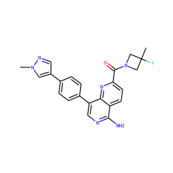 Cn1cc(-c2ccc(-c3cnc(N)c4ccc(C(=O)N5CC(C)(F)C5)nc34)cc2)cn1 ZINC000653823900