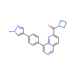 Cn1cc(-c2ccc(-c3cncc4ccc(C(=O)N5CCC5)nc34)cc2)cn1 ZINC000653838514