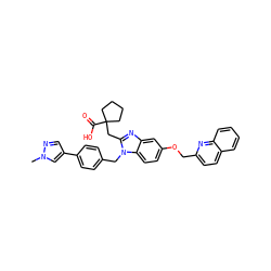 Cn1cc(-c2ccc(Cn3c(CC4(C(=O)O)CCCC4)nc4cc(OCc5ccc6ccccc6n5)ccc43)cc2)cn1 ZINC000219332948