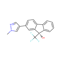 Cn1cc(-c2ccc3c(c2)[C@](O)(C(F)(F)F)c2ccccc2-3)cn1 ZINC000143273744