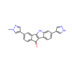 Cn1cc(-c2ccc3c(c2)-c2[nH]c4cc(-c5cn[nH]c5)ccc4c2C3=O)cn1 ZINC000653873562