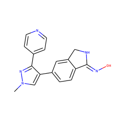 Cn1cc(-c2ccc3c(c2)CN/C3=N\O)c(-c2ccncc2)n1 ZINC000040974450