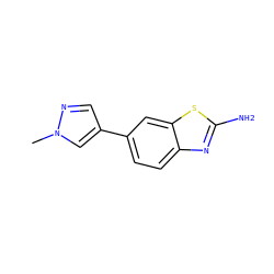 Cn1cc(-c2ccc3nc(N)sc3c2)cn1 ZINC000032500665