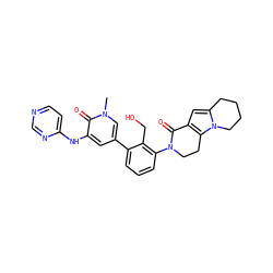 Cn1cc(-c2cccc(N3CCc4c(cc5n4CCCC5)C3=O)c2CO)cc(Nc2ccncn2)c1=O ZINC000116053693