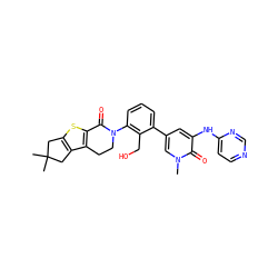Cn1cc(-c2cccc(N3CCc4c(sc5c4CC(C)(C)C5)C3=O)c2CO)cc(Nc2ccncn2)c1=O ZINC000072318153