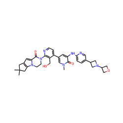 Cn1cc(-c2ccnc(N3CCn4c(cc5c4CC(C)(C)C5)C3=O)c2CO)cc(Nc2ccc(C3CN(C4COC4)C3)cn2)c1=O ZINC000205530827