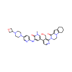 Cn1cc(-c2ccnc(N3CCn4c(cc5c4CCCC5)C3=O)c2CO)cc(Nc2ccc(N3CCN(C4COC4)CC3)cn2)c1=O ZINC000205523834