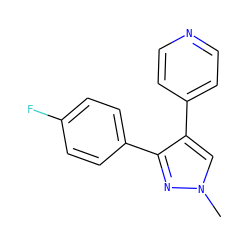 Cn1cc(-c2ccncc2)c(-c2ccc(F)cc2)n1 ZINC000096283193