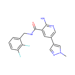 Cn1cc(-c2cnc(N)c(C(=O)NCc3cccc(F)c3F)c2)cn1 ZINC000084689364