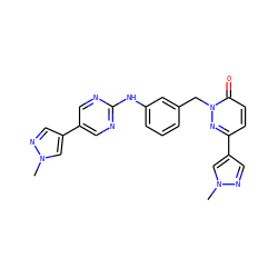 Cn1cc(-c2cnc(Nc3cccc(Cn4nc(-c5cnn(C)c5)ccc4=O)c3)nc2)cn1 ZINC000653692846