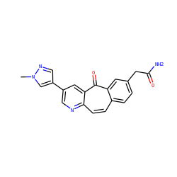Cn1cc(-c2cnc3ccc4ccc(CC(N)=O)cc4c(=O)c3c2)cn1 ZINC000095584905