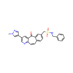 Cn1cc(-c2cnc3ccc4ccc(CS(=O)(=O)NCc5ccccc5)cc4c(=O)c3c2)cn1 ZINC000095584345