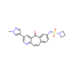 Cn1cc(-c2cnc3ccc4ccc(NS(=O)(=O)N5CCC5)cc4c(=O)c3c2)cn1 ZINC000072110805