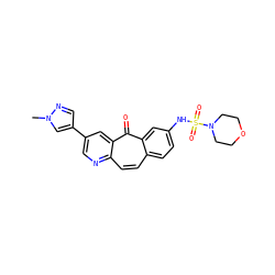 Cn1cc(-c2cnc3ccc4ccc(NS(=O)(=O)N5CCOCC5)cc4c(=O)c3c2)cn1 ZINC000034873704