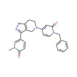 Cn1cc(-c2n[nH]c3c2CN(c2ccn(Cc4ccccc4)c(=O)c2)CC3)ccc1=O ZINC000473093471