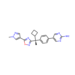 Cn1cc(-c2nc([C@@](C)(c3ccc(-c4cnc(N)nc4)cc3)C3CCC3)no2)cn1 ZINC000204640691