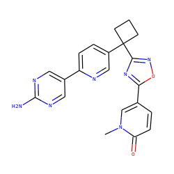 Cn1cc(-c2nc(C3(c4ccc(-c5cnc(N)nc5)nc4)CCC3)no2)ccc1=O ZINC000096175429