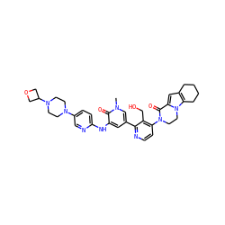 Cn1cc(-c2nccc(N3CCn4c(cc5c4CCCC5)C3=O)c2CO)cc(Nc2ccc(N3CCN(C4COC4)CC3)cn2)c1=O ZINC000205523854