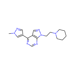 Cn1cc(-c2ncnc3c2cnn3CCN2CCCCC2)cn1 ZINC000207181452