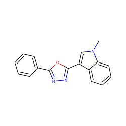 Cn1cc(-c2nnc(-c3ccccc3)o2)c2ccccc21 ZINC000000416793