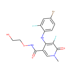 Cn1cc(C(=O)NOCCO)c(Nc2ccc(Br)cc2F)c(F)c1=O ZINC000013679340