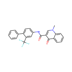 Cn1cc(C(=O)Nc2ccc(-c3ccccc3)c(C(F)(F)F)c2)c(=O)c2ccccc21 ZINC000073142345