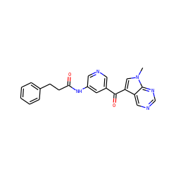 Cn1cc(C(=O)c2cncc(NC(=O)CCc3ccccc3)c2)c2cncnc21 ZINC000169707876