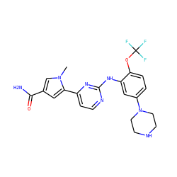 Cn1cc(C(N)=O)cc1-c1ccnc(Nc2cc(N3CCNCC3)ccc2OC(F)(F)F)n1 ZINC000073239904