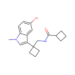 Cn1cc(C2(CNC(=O)C3CCC3)CCC2)c2cc(O)ccc21 ZINC000036188167