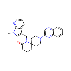 Cn1cc(CN2C(=O)CCCC23CCN(c2cnc4ccccc4n2)CC3)c2cccnc21 ZINC000096173181