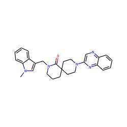 Cn1cc(CN2CCCC3(CCN(c4cnc5ccccc5n4)CC3)C2=O)c2ccccc21 ZINC000096173168